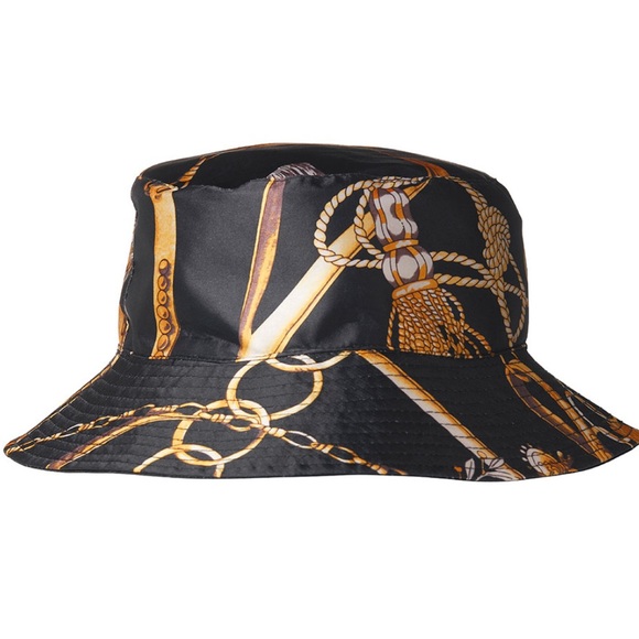 Accessories - Black and Gold Patterned Bucket Hat